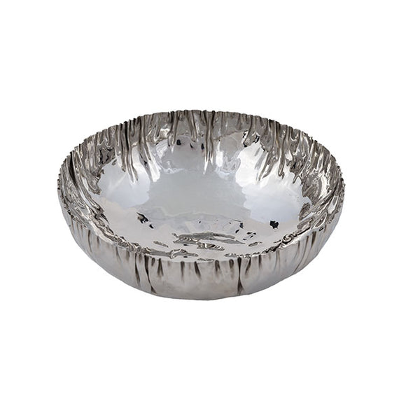 Bowl - Crinkled Stainless Steel - Round - 20 x 7 cm