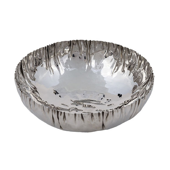 Bowl - Crinkled Stainless Steel - Round - 25 x 9 cm