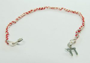 Red String 925 Sterling Silver Bracelet with Chai Charm