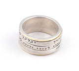 Spinning 3 Piece with 3 Prayers "G-d will Bless you" "I Am for my Beloved" "Hear O Israel"Gold & Silver Ring
