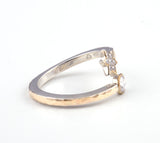 Star of David with Cz and Swarovsky Crystal Gold & Silver Ring