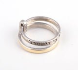 Two Piece Ring "May the L-rd Bless You and Protect You" Gold & Silver Ring