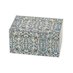 Medium Wooden Box - Pomegranates - Blue