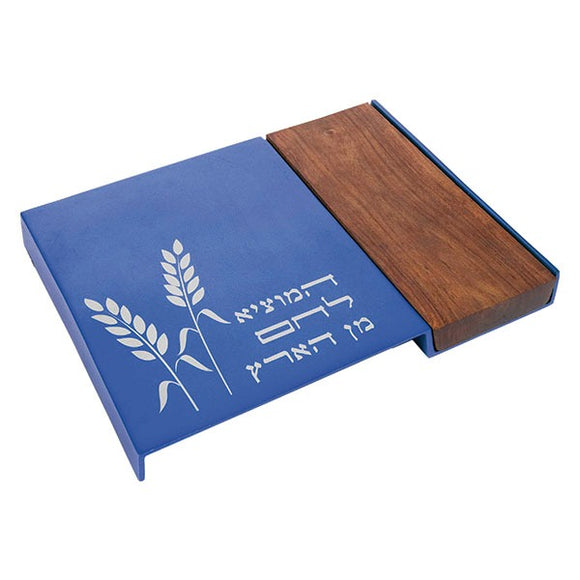 Challah Board - Wood & Aluminium - Blue