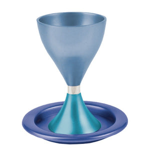 Modern Kiddush Cup - Turquoise & Blue