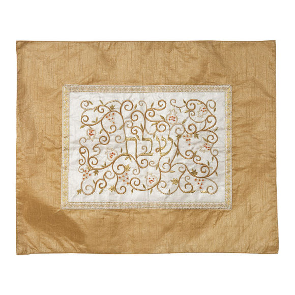 Challah Cover - Center Embroidery - Gold