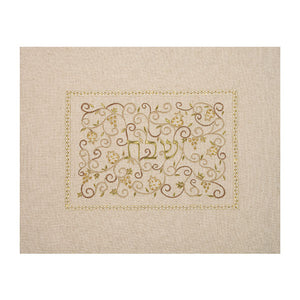 Challah Cover - Center Embroidery - Linen