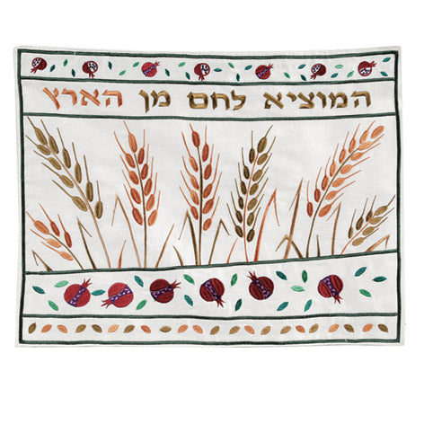 Challah Cover - Machine Embroidered - Wheat
