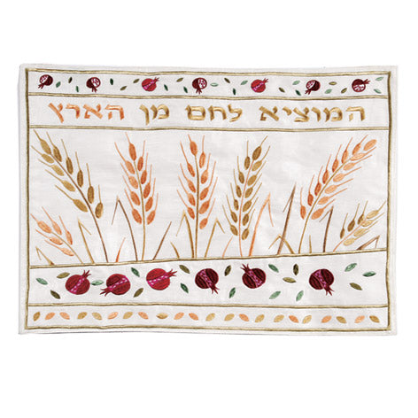 Challah Cover - Machine Embroidered - Wheat II