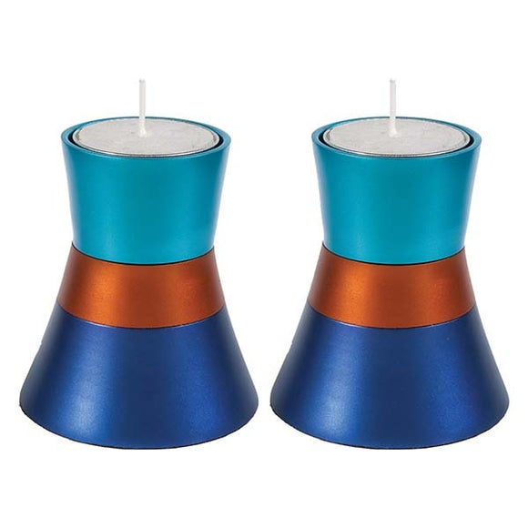 Small Candlesticks - Turquoise & Blue