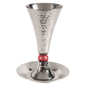 Cone Kiddush Cup & Maroon Ball