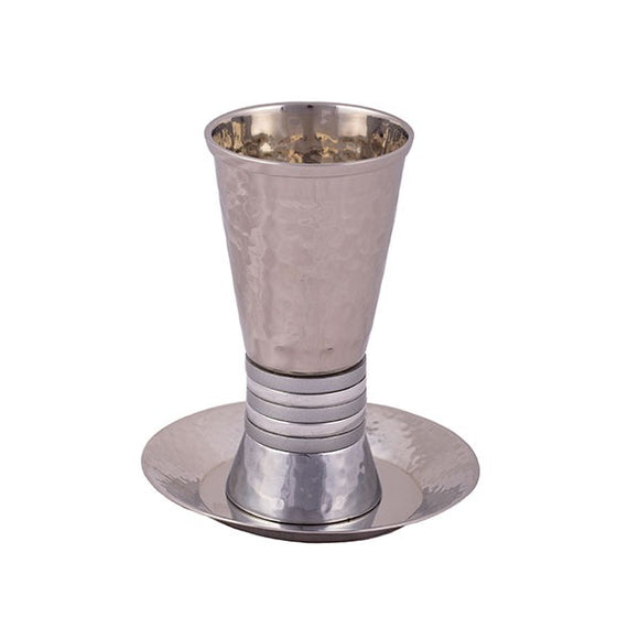 Kiddush Cup - Wide Rings - Silver