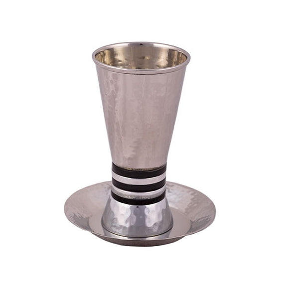 Kiddush Cup - Wide Rings - Black