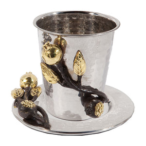 Kiddush Cup - Stainless Steel - Pomegranates