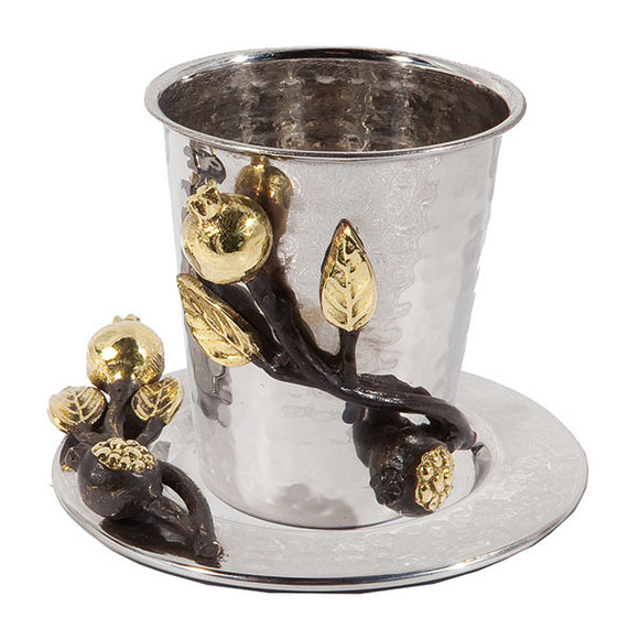 Kiddush Cup - Stainless Steel - Pomegranates