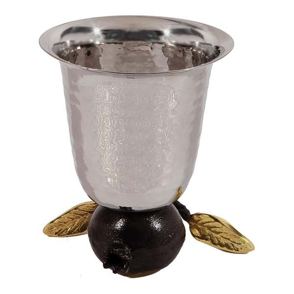 Reversible Kiddush Cup - Stainless Steel - Pomegranate