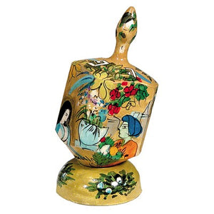 Large Dreidel & Stand - Figures & Flowers - "Sham"