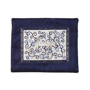 Tefillin Bag - Middle Embroidery - Blue/White