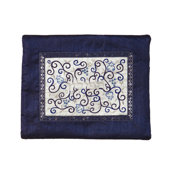 Tefillin Bag - Middle Embroidery - Blue/White