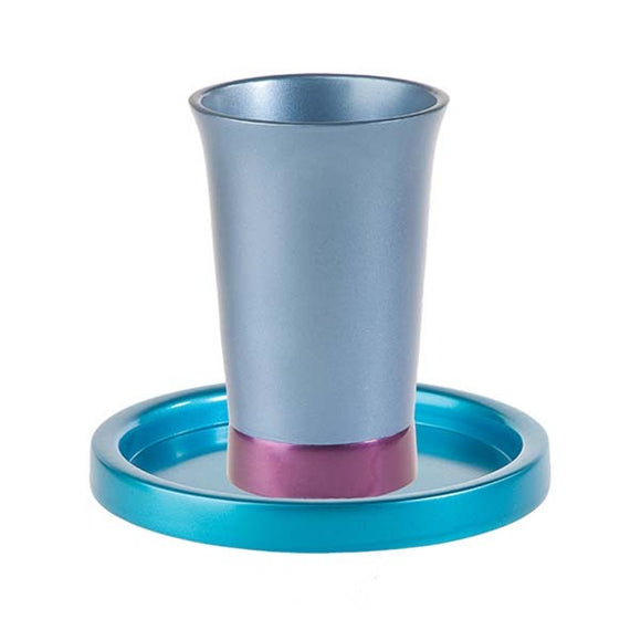 Kiddush Cup & Plate - Turquoise & Blue