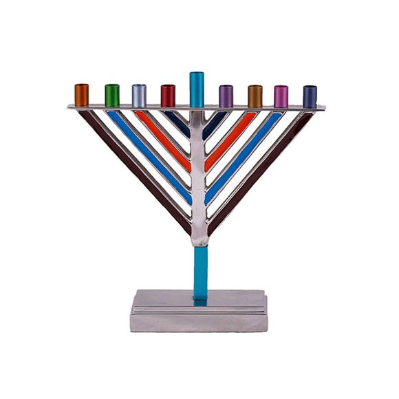 Small Hanukkah Menorah - Chabad - Multicolored