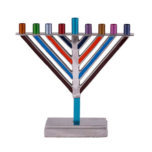 Large Hanukkah Menorah - Chabad - Multicolored