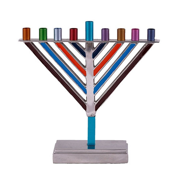 Large Hanukkah Menorah - Chabad - Multicolored