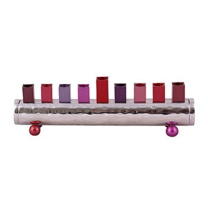 Hanukkah Menorah - Round Strip - Small - Maroon