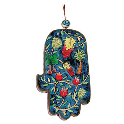 Large Wooden Hand Painted Hamsa - Grapes