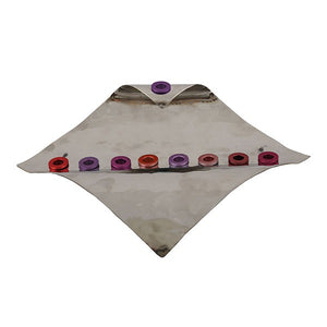 Hanukkah Menorah - Wave - Square - Maroon