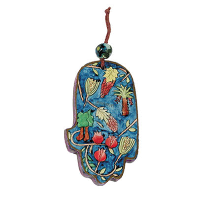 Small Wooden Hand Painted Hamsa - Grapes