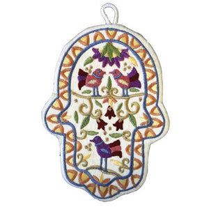 Embroidered Hamsa - Large - Birds