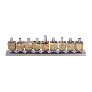 Dreidel Hanukkah Menorah & Metal Cutout - Aluminium