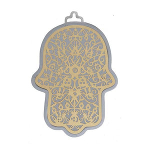 Large Silver Hamsa & Metal Cutout Brass - Pomegranates