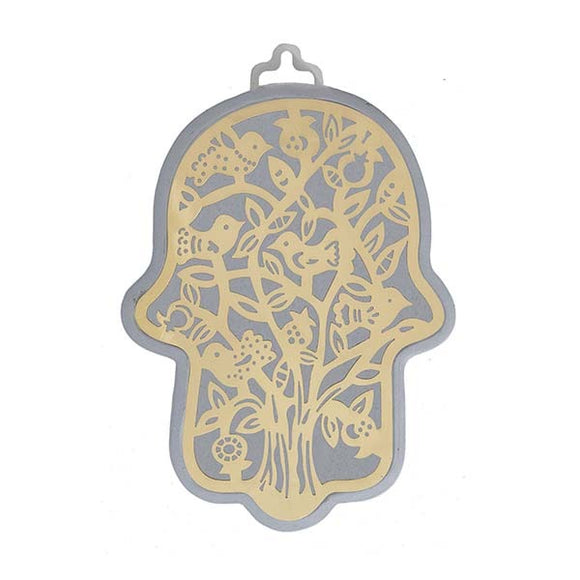 Large Silver Hamsa & Metal Cutout Brass - Tree