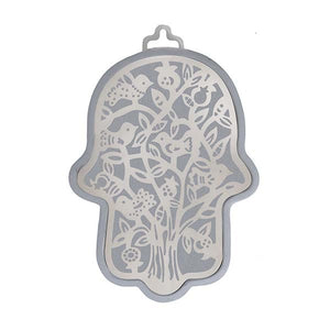 Large Silver Hamsa & Metal Cutout - Tree