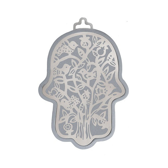 Small Silver Hamsa & Metal Cutout - Tree