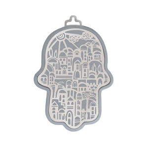 Small Silver Hamsa & Metal Cutout - Jerusalem