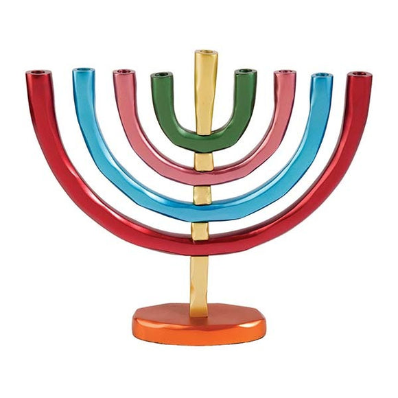 Hanukkah Menorah - 9 Branches - Multicolored