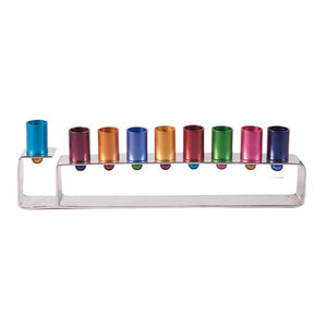 Hanukkah Menorah - Metal Strip - Multicolored