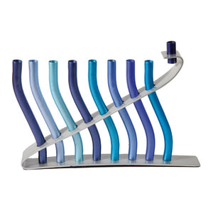 Hanukkah Menorah - "Sticks" - Blue