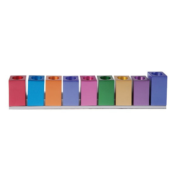 Hanukkah Menorah - Cubes - Multicolored
