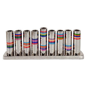 Hanukkah Menorah - Rings - Multicolored