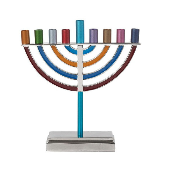 Large Classic Hanukkah Menorah - Multicolored