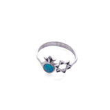 Pomegranate Opal and Star of David Adjustable Sterling Silver Ring