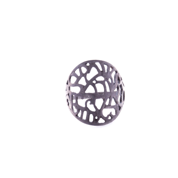 Shema letters round stamp - Sterling Silver Ring