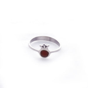 Pomegranate Ruby Stone Sterling Silver Ring