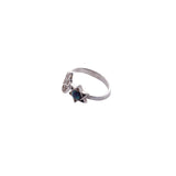 Hamsa Hand and Star of David Opal Adjustable Sterling Silver Ring