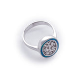 Tree of Life in Opal Oval Frame - Sterling Silver Cutout Ring
