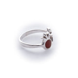 Pomegranate Ruby and Star of David Adjustable Sterling Silver Ring